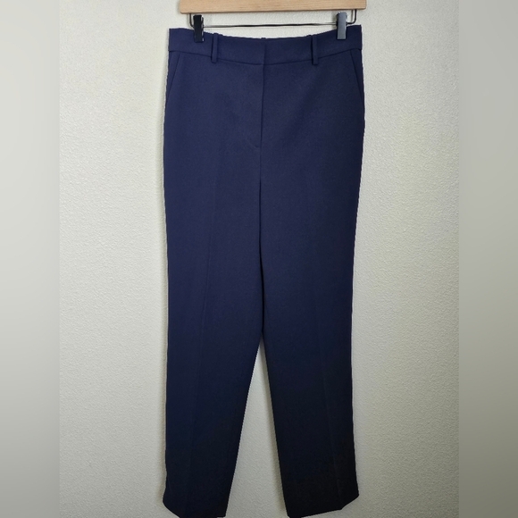 Boden Navy Blue Straight Leg Crepe Trouser Pants - Picture 2 of 10